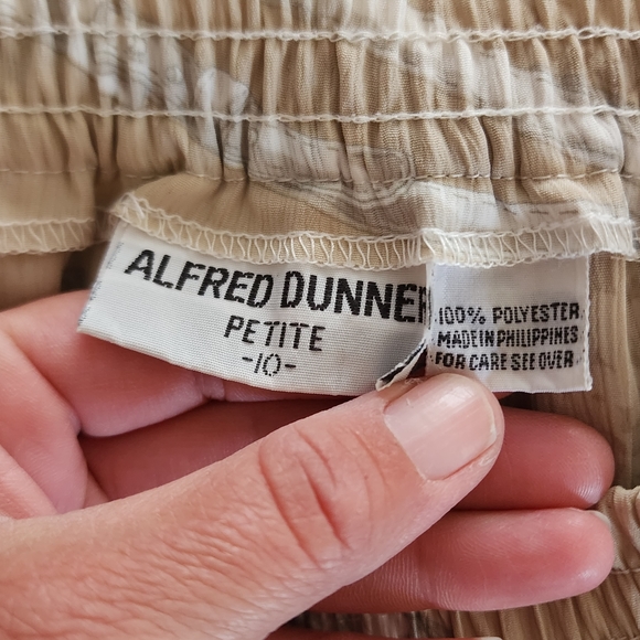 Vintage Alfred Dunner Light Blue Beige Equestian Pleated Midi Skirt Size 10P - Picture 6 of 7